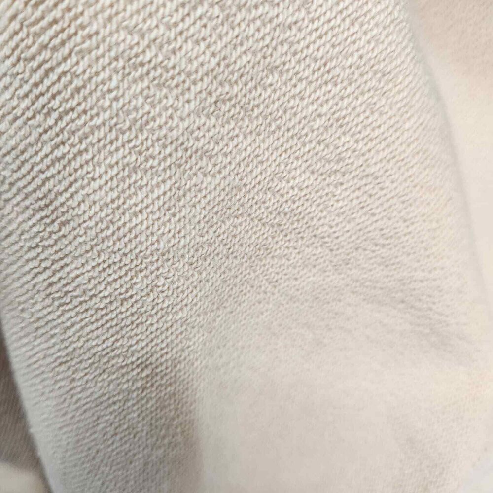 Beige Midi Skirt Womens Small Terry Cloth Lined Zip Detail Neutral Minimalist - Picture 7 of 8